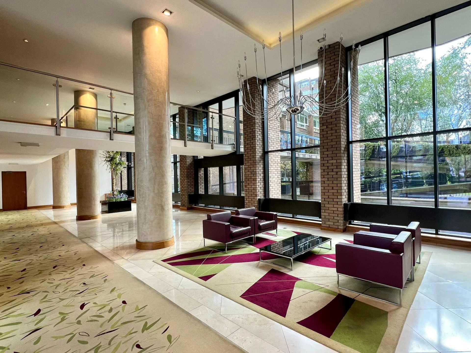 Hyde Park apartment double-height residents' lobby