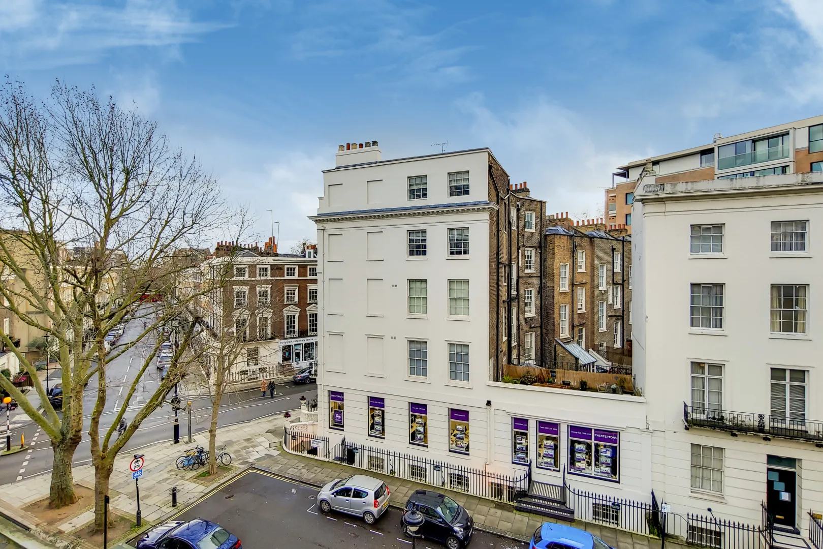 Hyde Park house view from the terrace across the neighbouring streets
